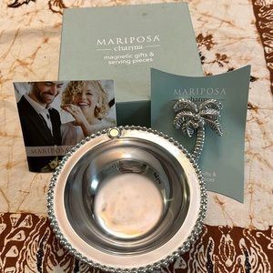 Mariposa small pearled bowl with palm tree magnetic charm